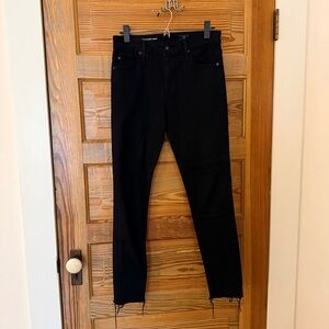 AG Adriano Goldschmied Farrah Skinny Ankle Jeans, Black, Size 27